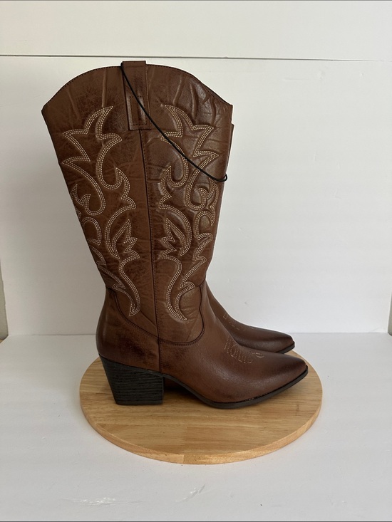 pop Shoes - Pop Womens Barry Block Heel Cowboy Boots